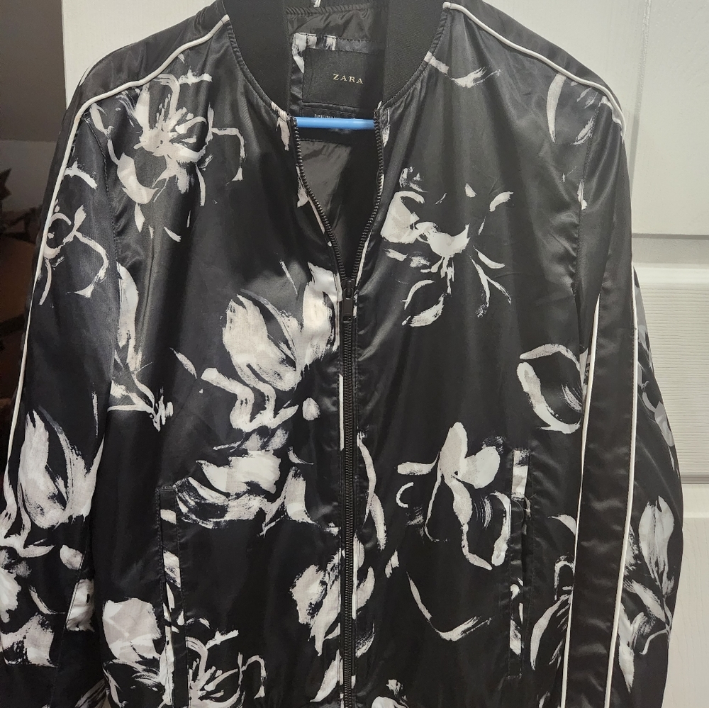 Zara men's floral bomber jacket